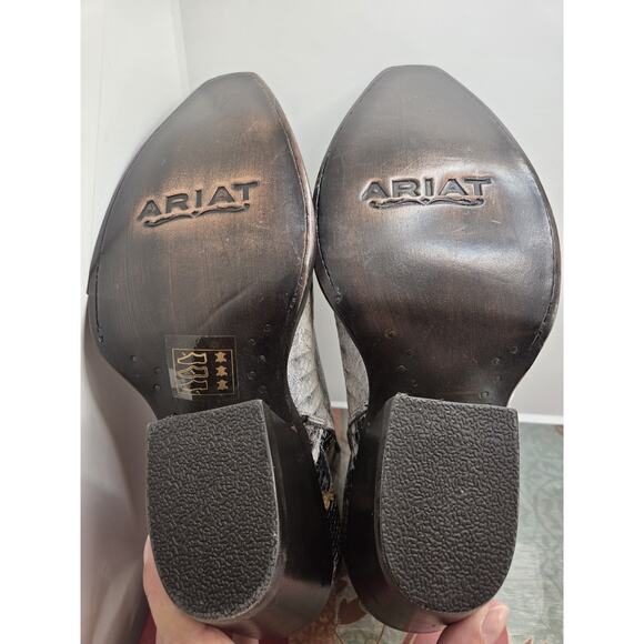 Ariat Women's Jolene Western Size 10 Ankle Boots Black Snake Print *Fits 9.5 - Picture 8 of 8